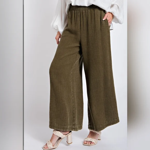 EASEL Super Comfy Washed Cotton Gauze Pants #454-459 - Picture 5 of 12